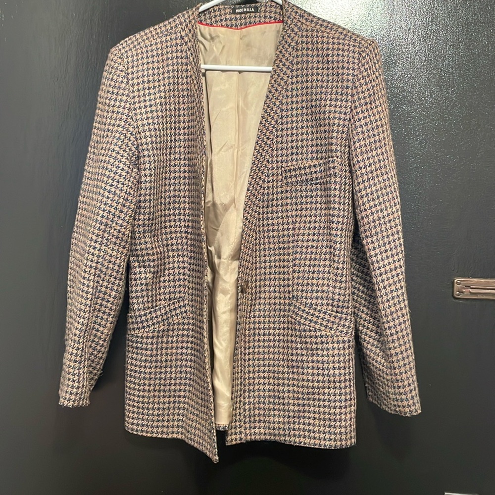 Houndstooth wool blazers